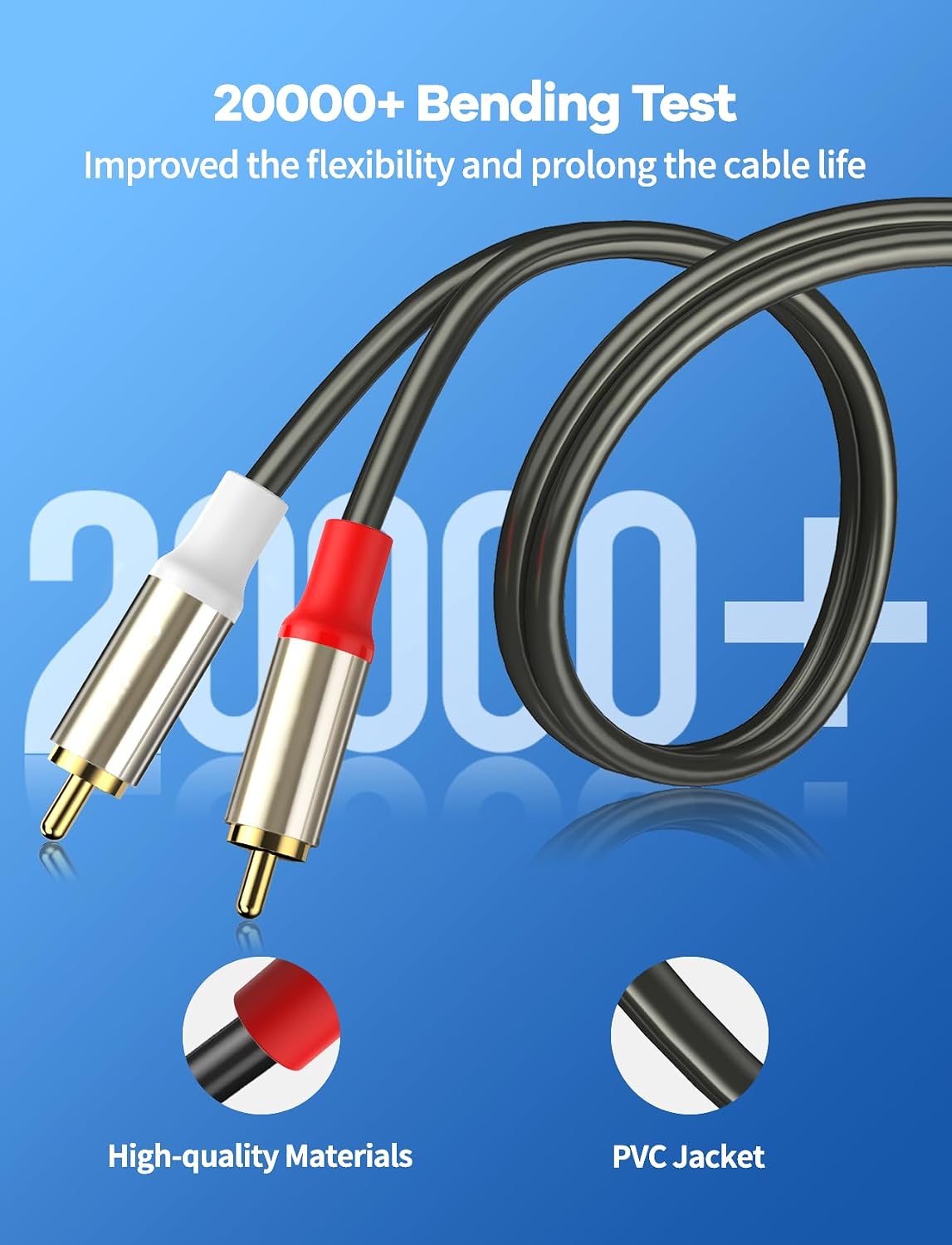 Detalle de VIOY 2.8M 2RCA Male to 2RCA Male Stereo Audio Cable