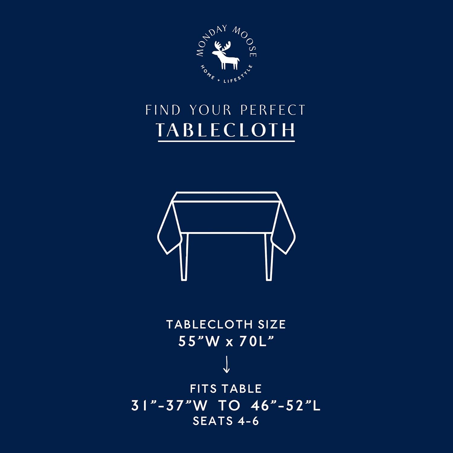 Thumbnail 2 de MONDAY MOOSE Gingham Checkered Farmhouse Tablecloth, 55x70 inches