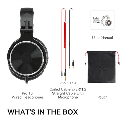 Thumbnail 8 de OneOdio Wired DJ Hi-Res Over-Ear Headphones for PC, Keyboard Guitar - Black