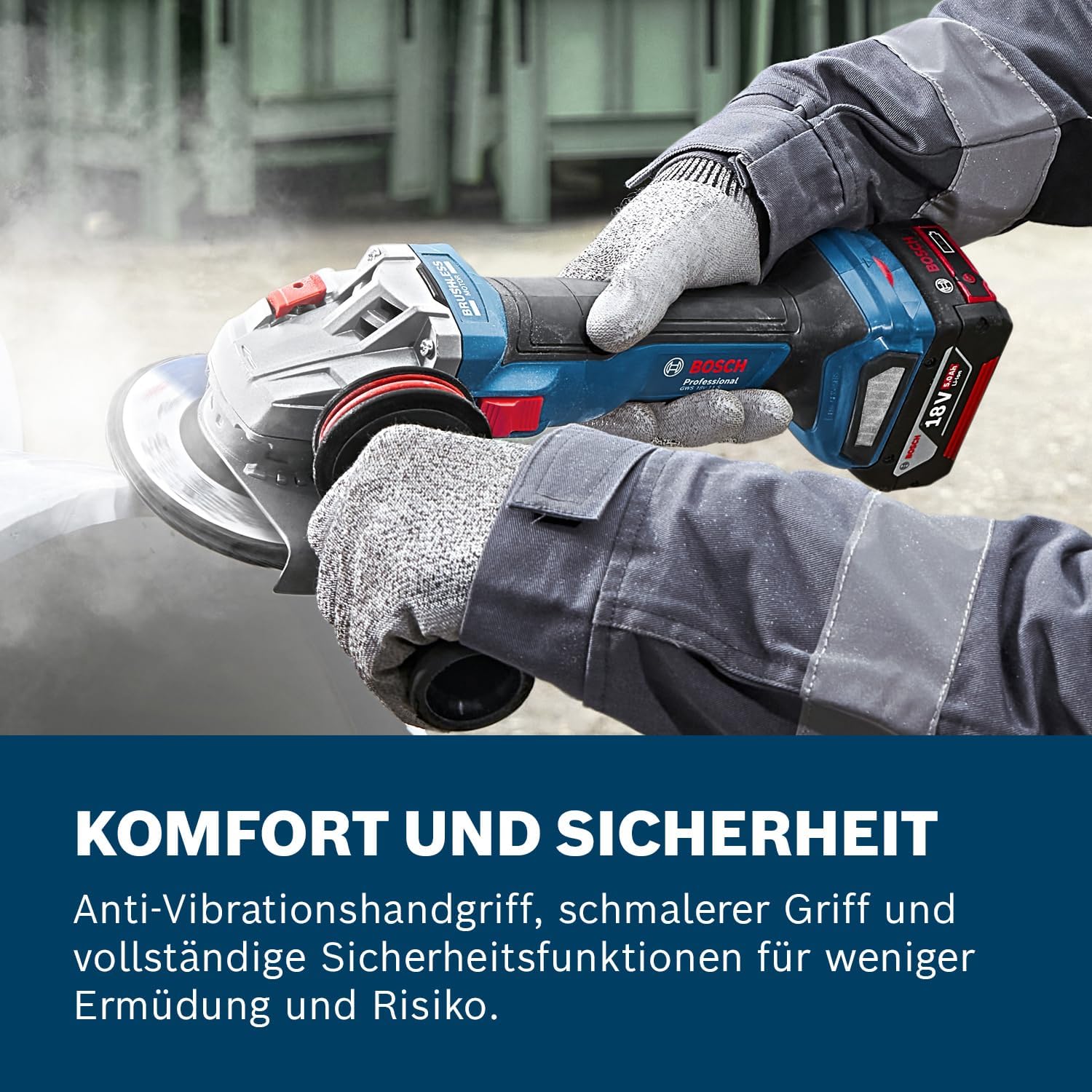 Thumbnail 3 de Bosch Professional 18V System Akku-Winkelschleifer GWS 18V-11 S (125 mm)