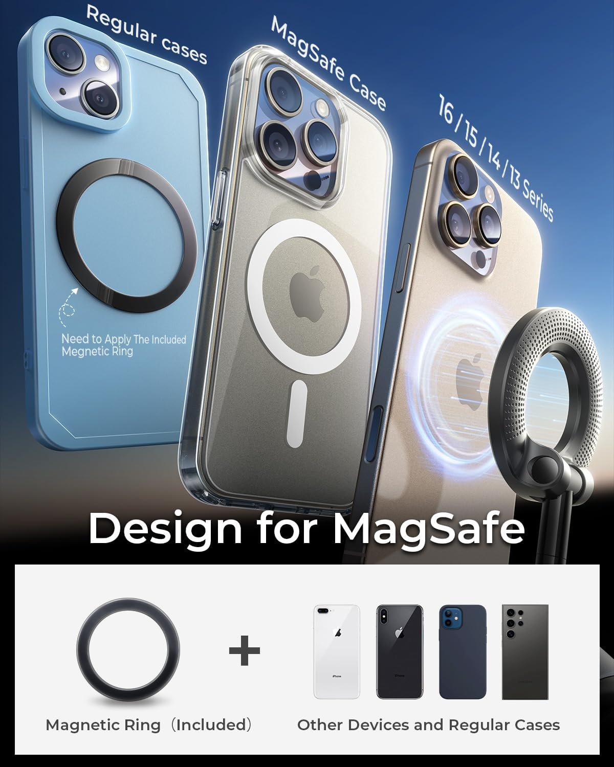 Thumbnail 6 de MRGLAS 2026 Upgraded Vacuum Magnetic Car Phone Holder with 360° Rotational Arm and 2800gf Magnets