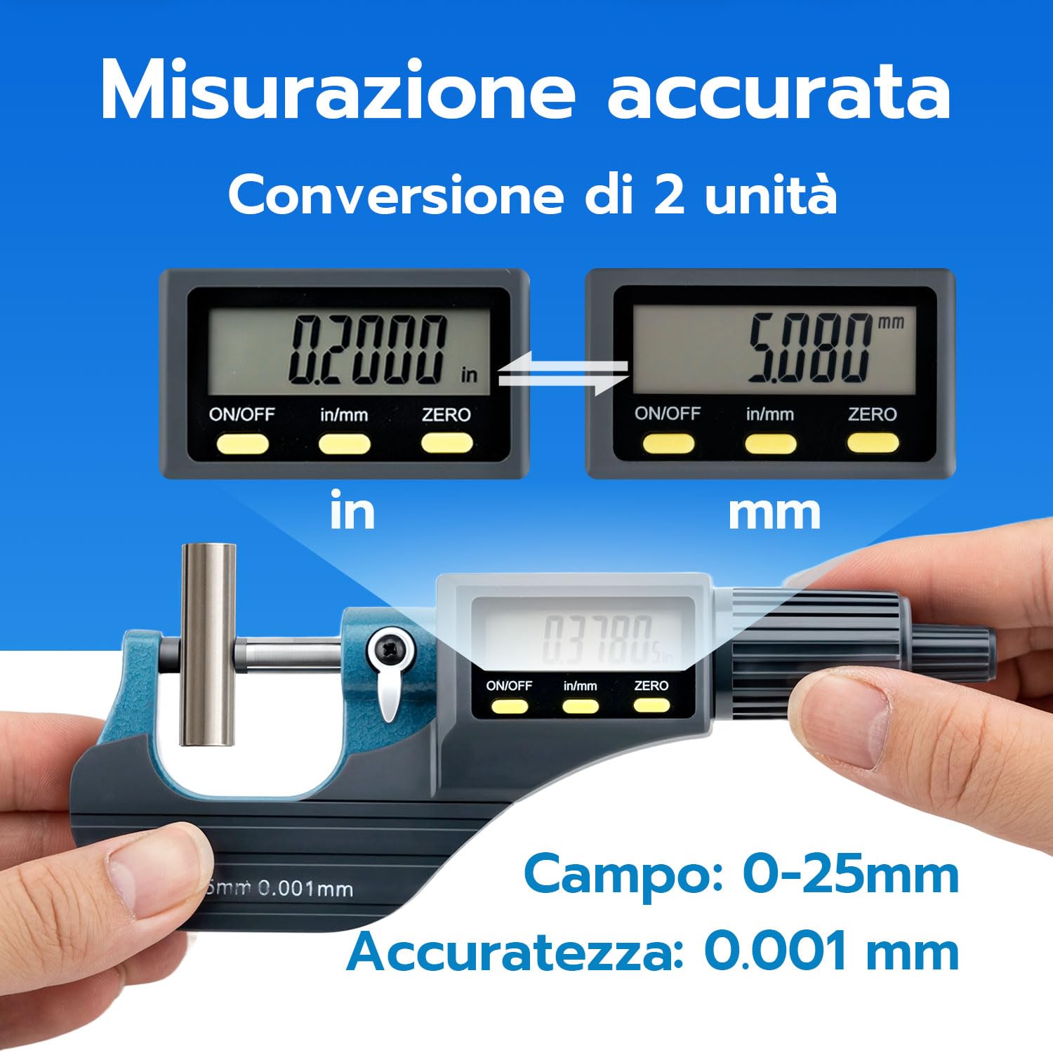 Thumbnail 3 de Mcbazel Micrometro Digitale 0-25 mm 📏