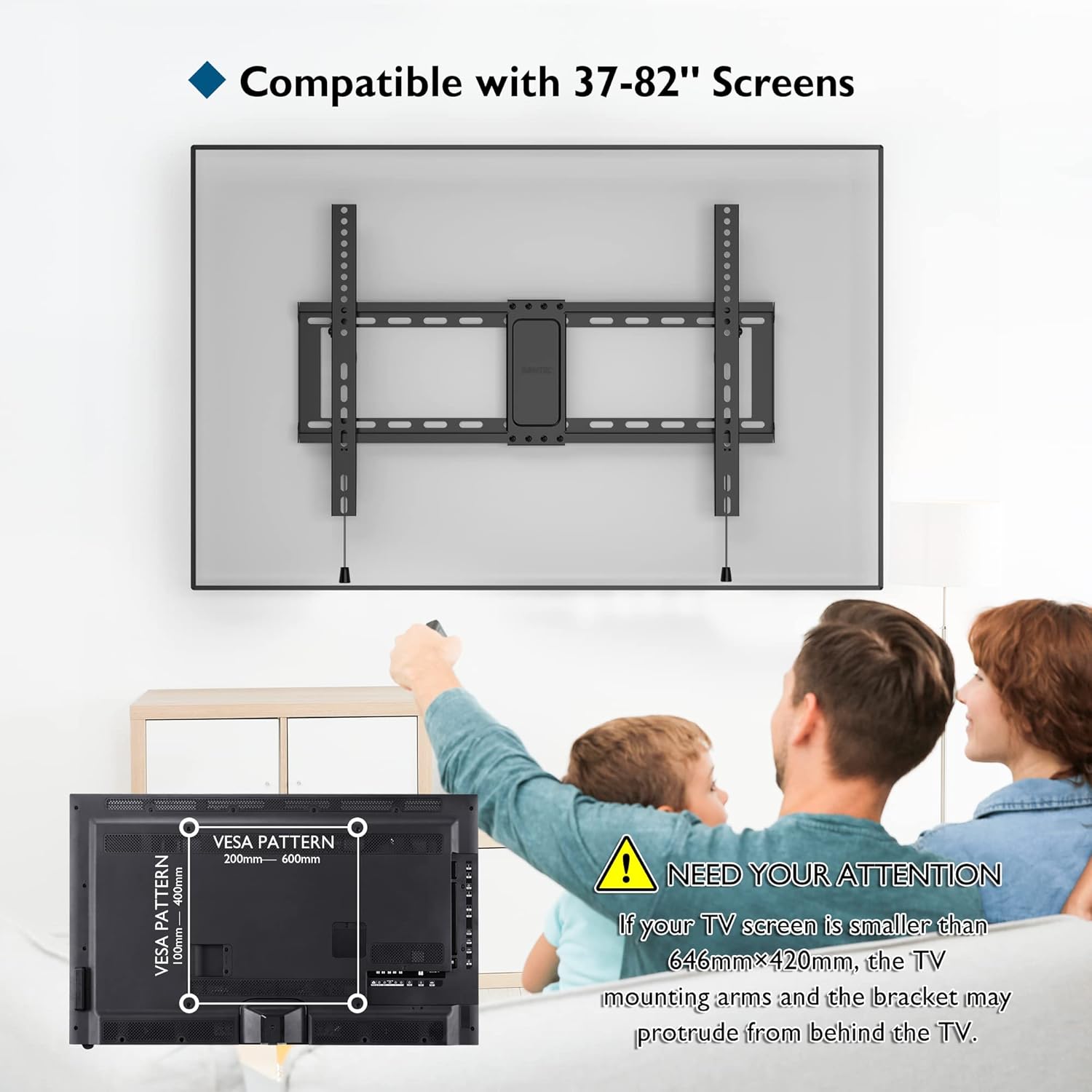 Thumbnail 4 de BONTEC TV Wall Bracket 37–82 inch