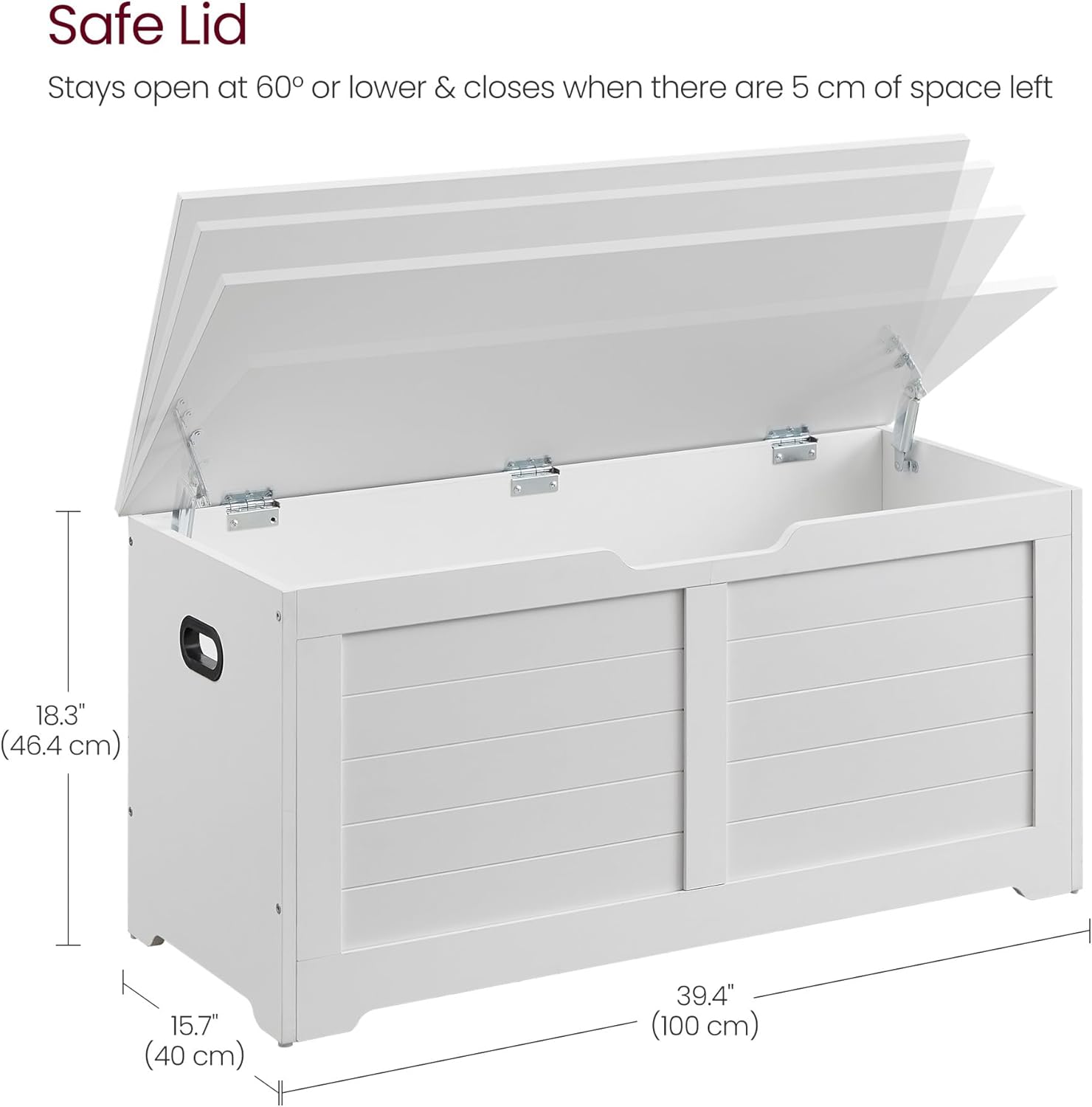 Detalle de VASAGLE Storage Bench, 39.4 Inches Wide