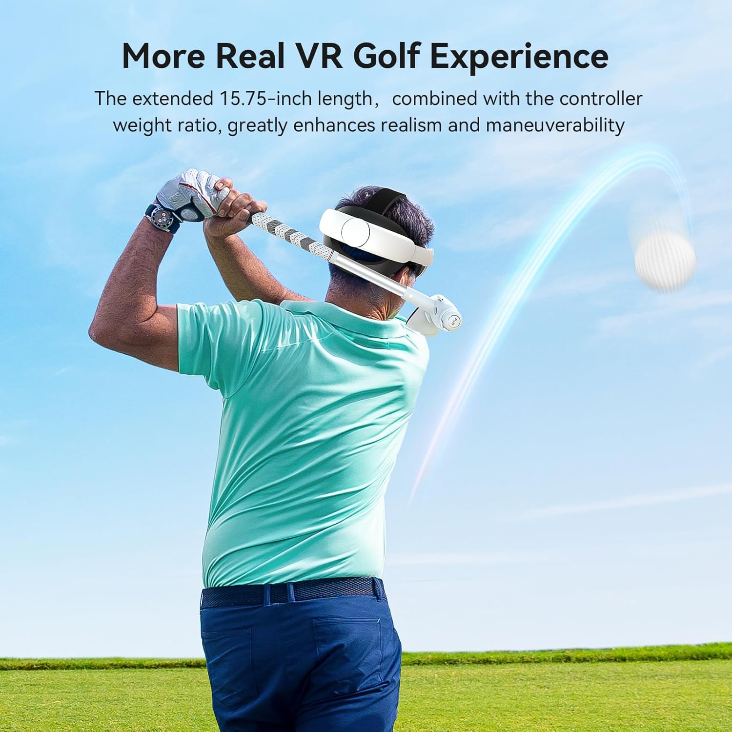 Thumbnail 3 de AMVR Golf Club Attachment for Meta Quest 3S/Quest 3 — Non-Slip Grip with Extended Swing