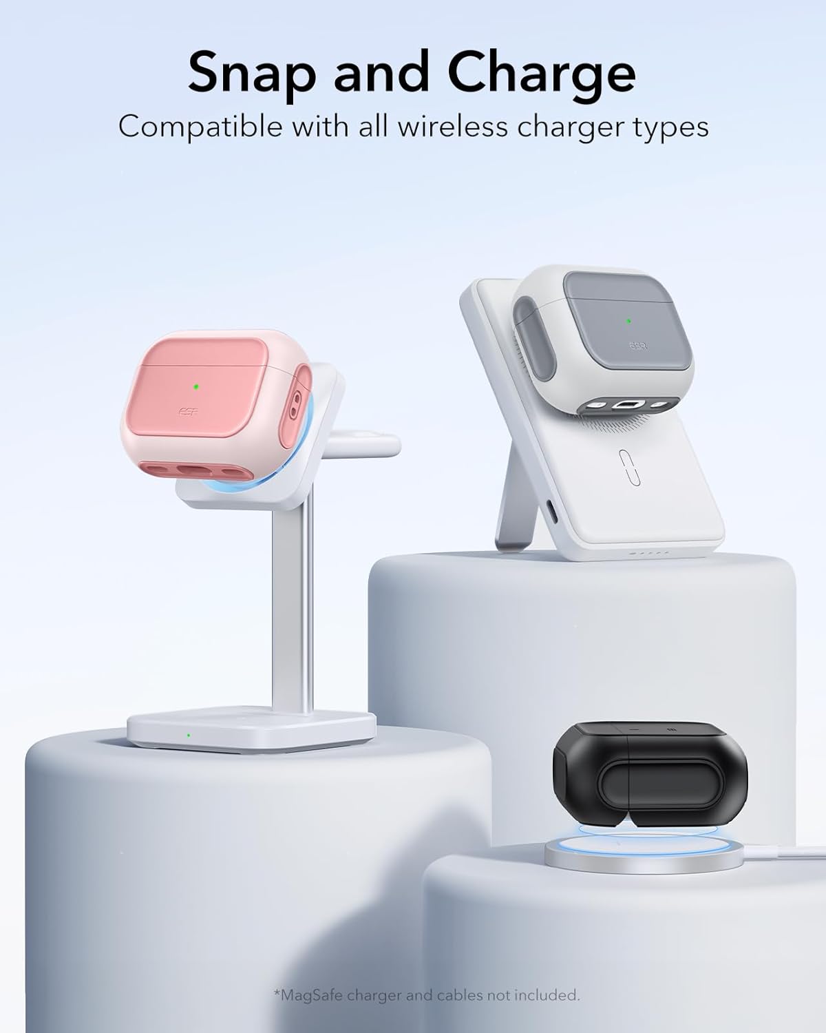 Thumbnail 6 de ESR Coque Rose pour AirPods Pro 3 (2025) – MagSafe, protection hybride et corde de transport