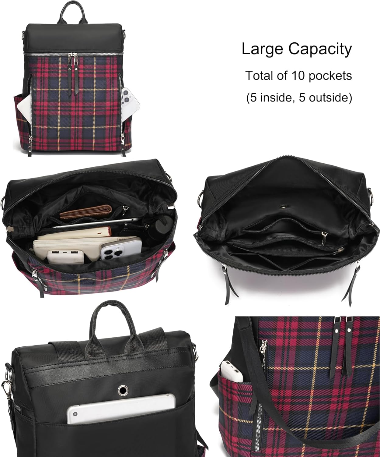 Detalle de zhongningyifeng Women Backpack Purse (Waterproof Nylon) – Lightweight fashion rucksack for daily travel