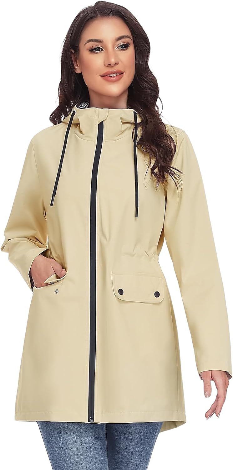 Detalle de Yuson Girl Women's Lightweight Windbreaker Coat: Practical Transition Jacket
