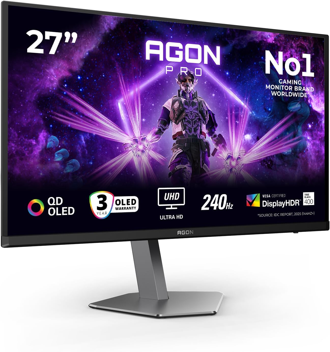 Detalle de AOC AG276UZD 26.5-inch UHD Monitor: 240Hz QD-OLED for Fluid Gaming