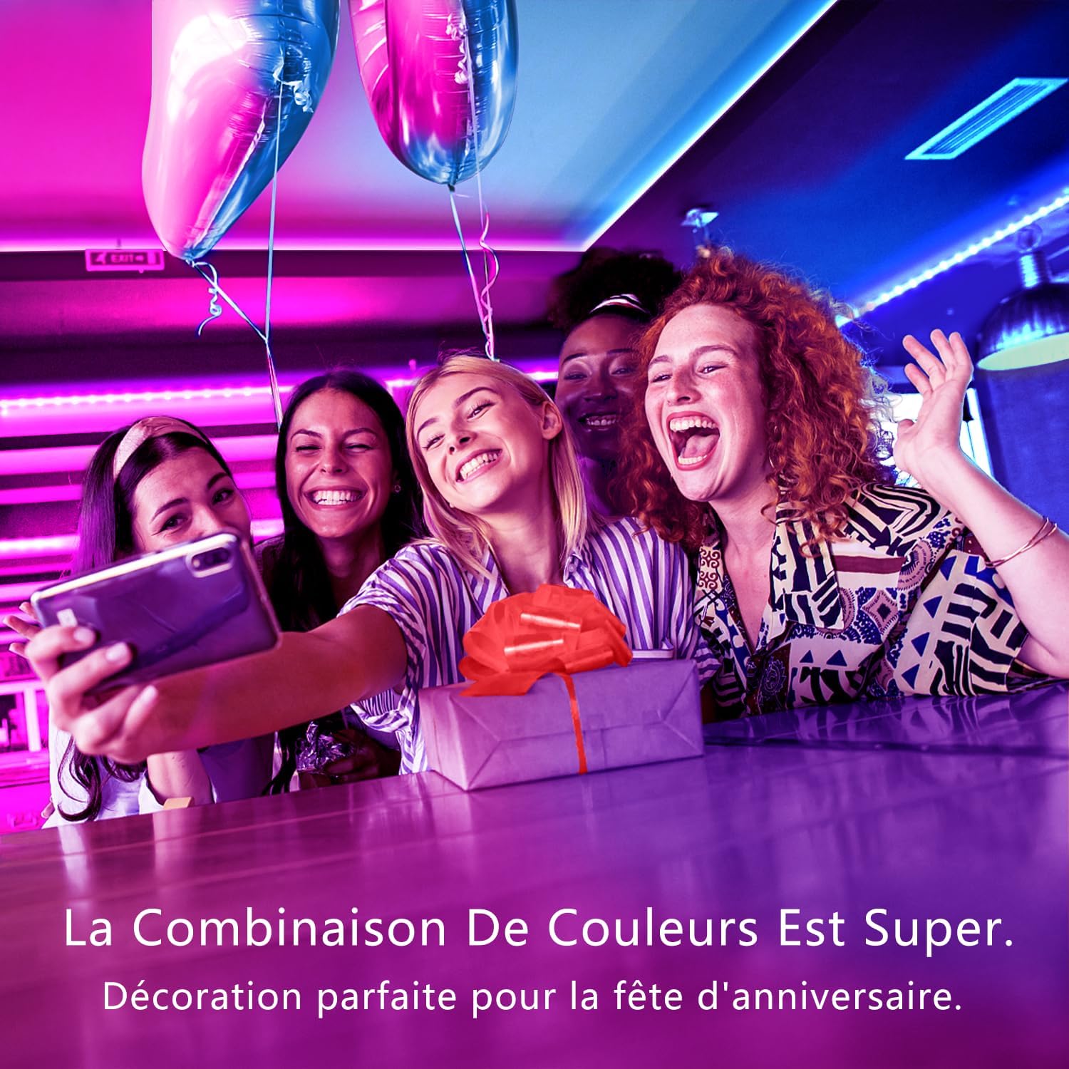 Detalle de Keepsmile Ruban Led 30m (15m x 2) – Bande LED Bluetooth avec Télécommande IR 44 touches et APP, décoration lumineuse pour chambre et bureau