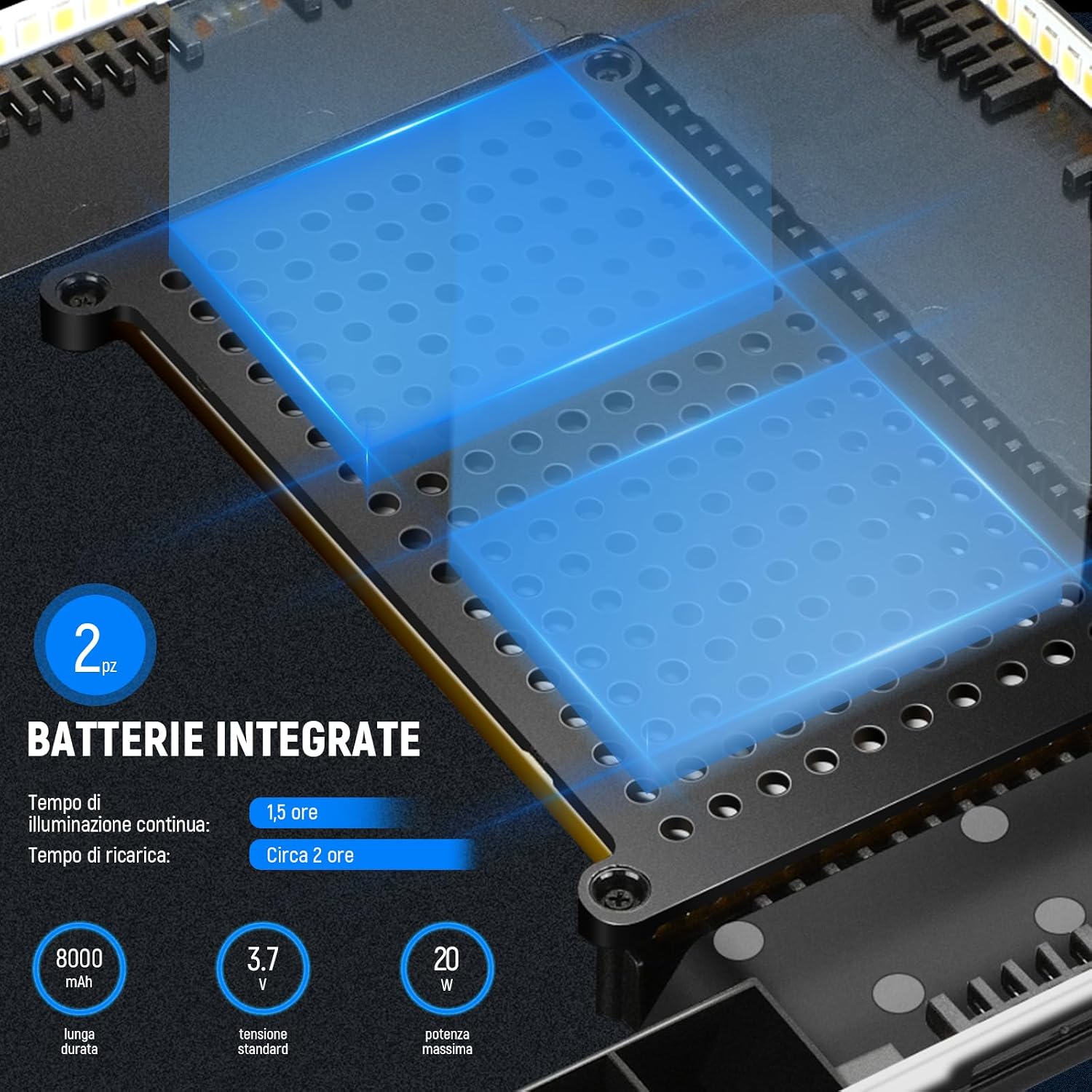 Detalle de NEEWER Kit illuminazione LED 178 cm