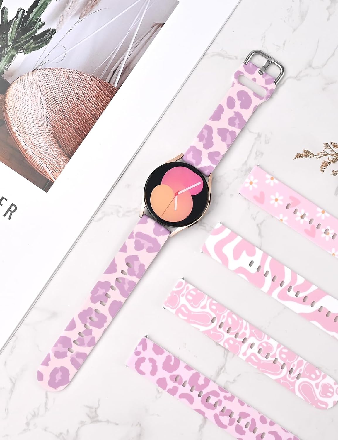 Thumbnail 1 de Vozehui Leopard Printed Silicone Strap for Samsung Galaxy Watch Series