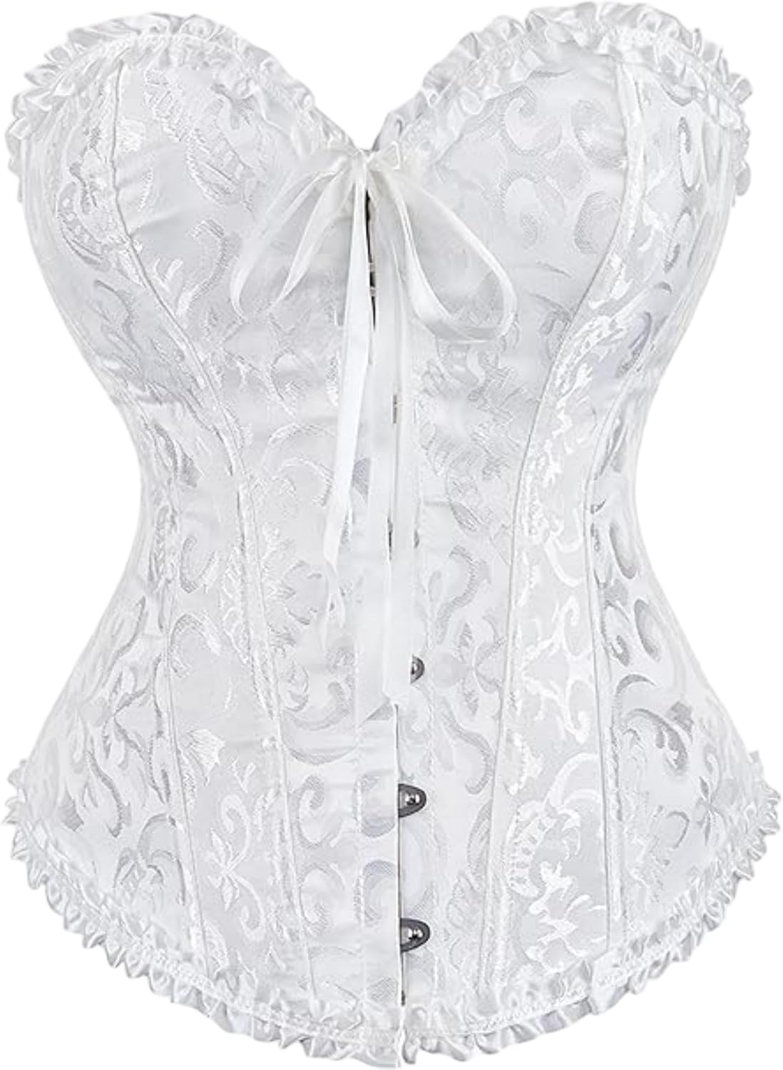 Detalle de JoyPeak overbust corset top 809, lace-up bustier with steel boning