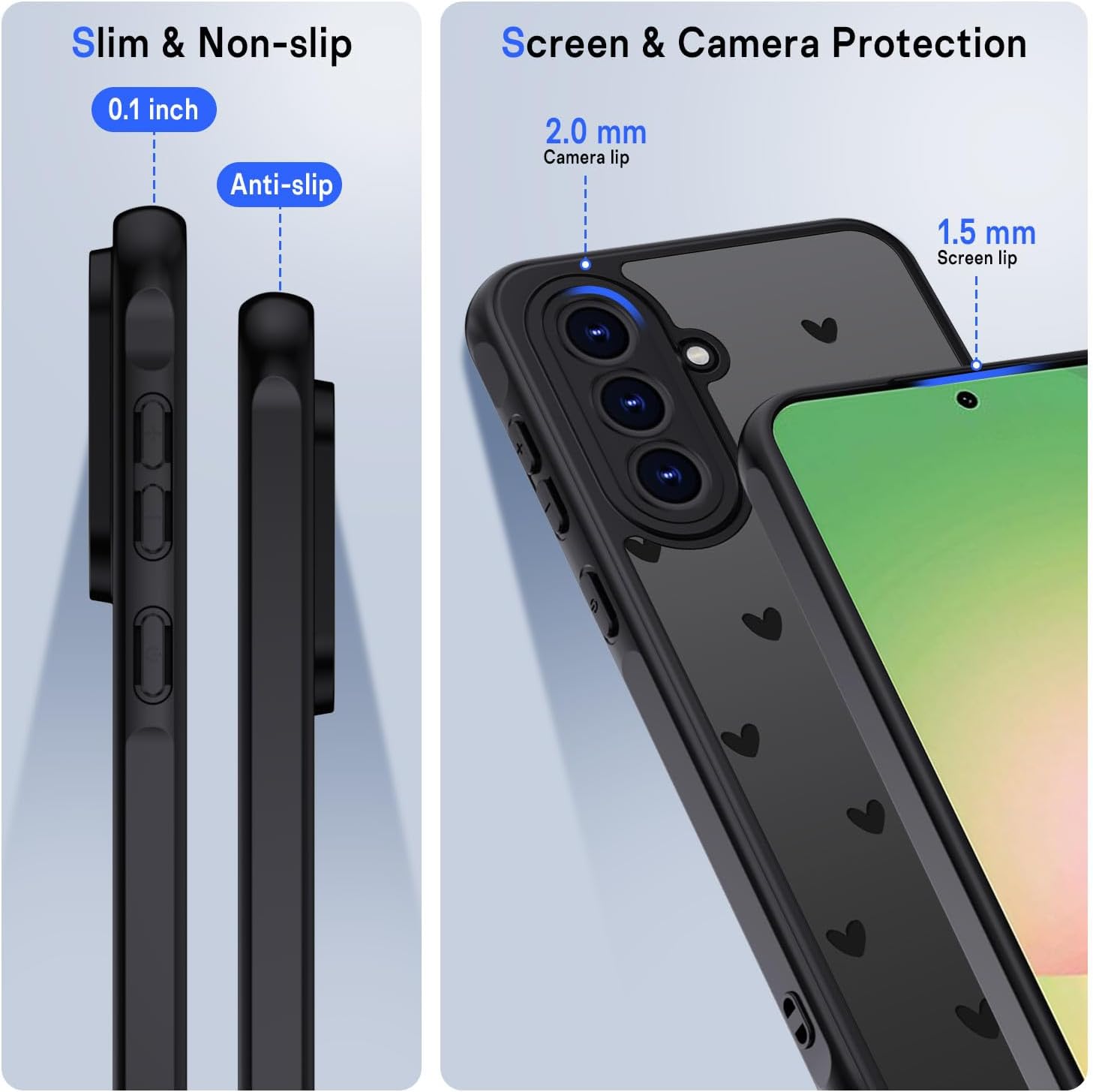 Thumbnail 5 de TUUTPU Coque translucide pour Samsung Galaxy A56 5G — Motif cœur minimaliste et protection renforcée
