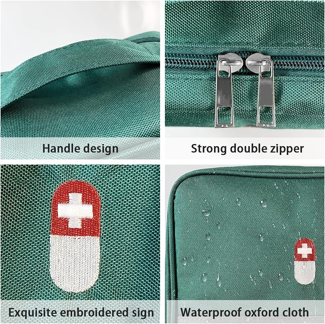 Detalle de WOGOPRO 2er Medikamententasche Set – Große und Kleine Leer-Notfalltasche, wasserdicht (Grün)