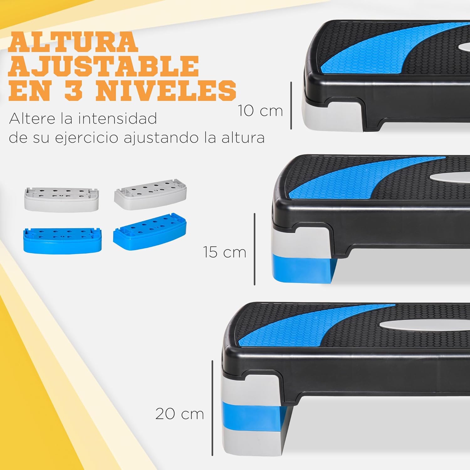 Thumbnail 2 de HOMCOM Step Aeróbic altura regulable 3 niveles