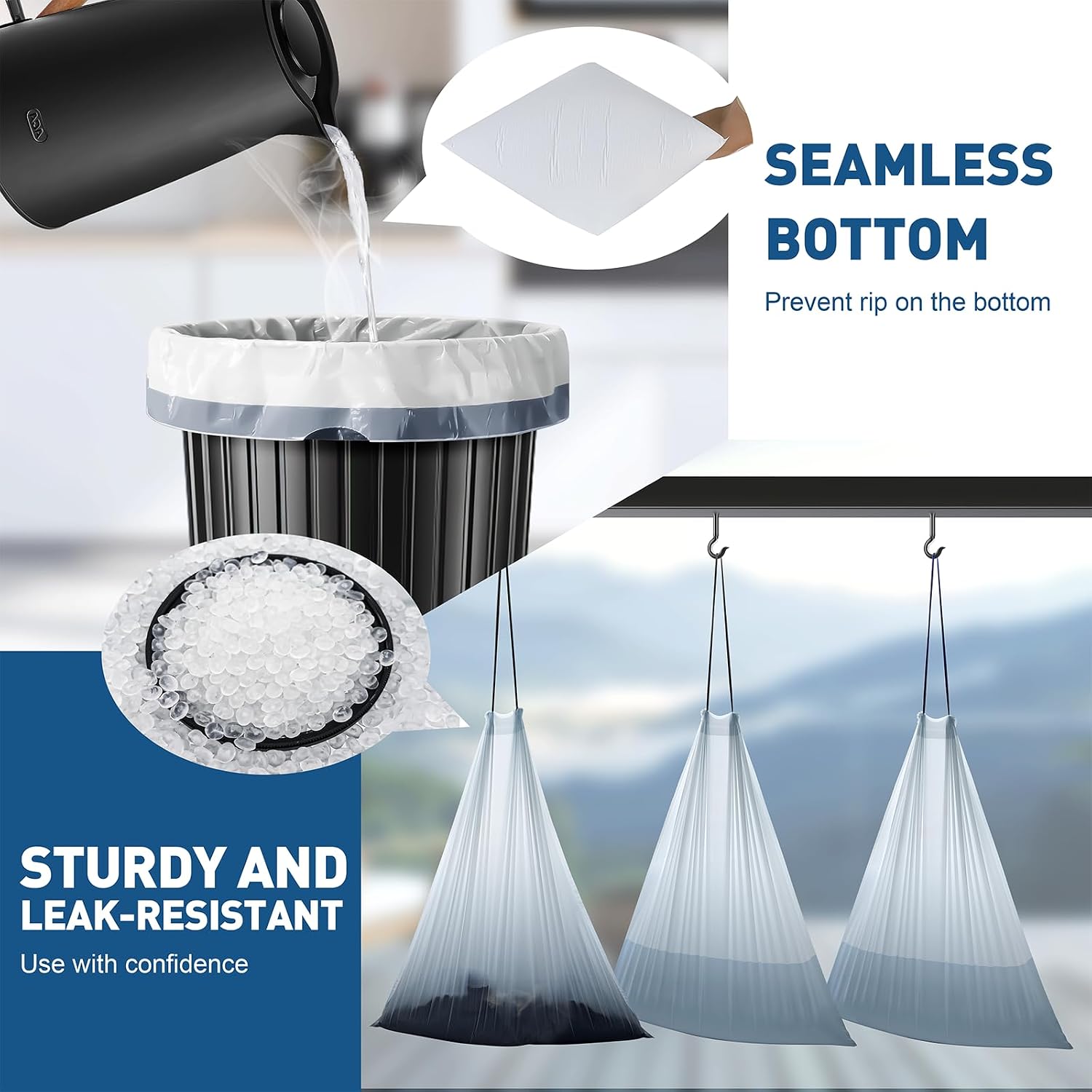 Thumbnail 3 de Yolaist 50L Bin Bags Heavy Duty