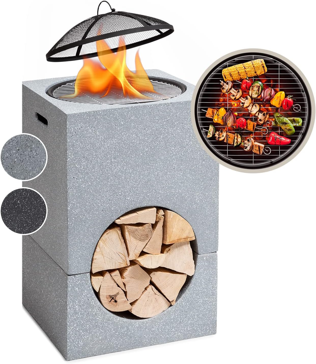 Detalle de Blumfeldt 10040238 Monolith Fire Pit Grill with Spark Guard