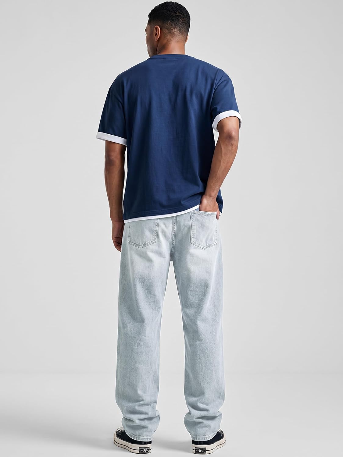 Detalle de JMIERR Mens Baggy Jeans Wide Leg Y2K Loose Fit Denim Pants