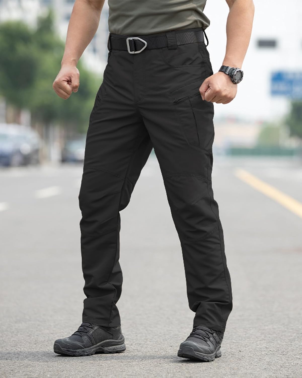 Detalle de Tooprvix Men's Tactical Cargo Pants, Stretch Ripstop, Water-Resistant, 6 Pockets