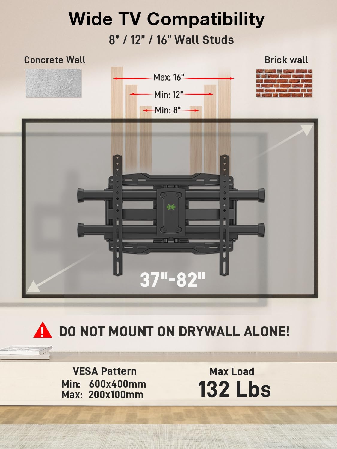 Thumbnail 6 de USX Mount Full Motion TV Wall Mount for 37–82 Inch TVs (VESA up to 600×400mm)