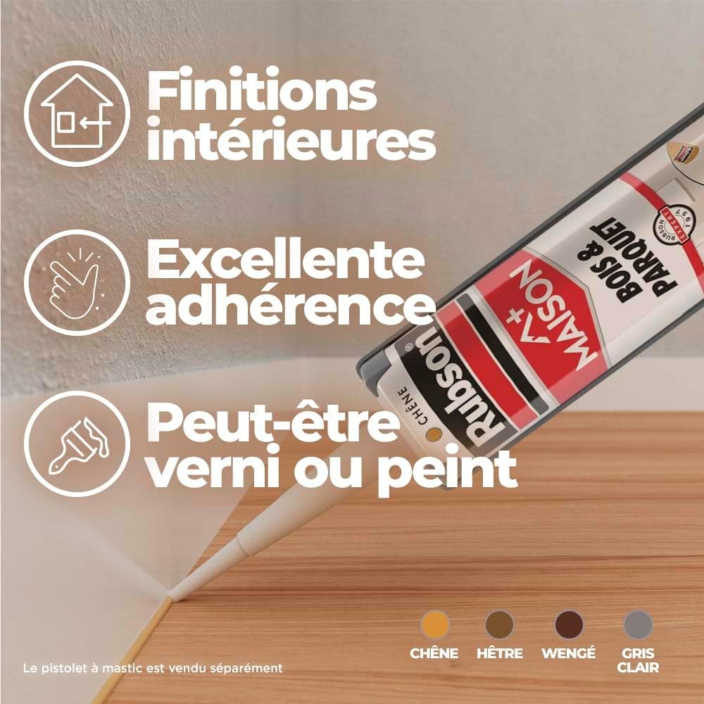 Thumbnail 2 de Rubson Perfect Home Mastic Bois & Parquet couleur chêne – Mastic acrylique 280 ml