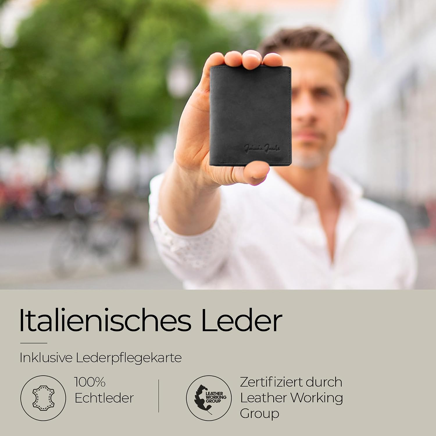 Thumbnail 6 de JAIMIE JACOBS Slimstar Geldbörse im Hochformat – ultra-dünne Slim Wallet aus Büffelleder mit großem Münzfach