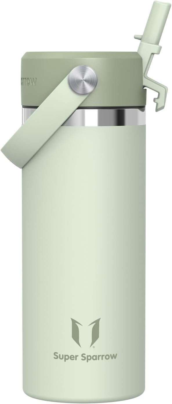 Detalle de Sparrow Trinkflasche Edelstahl 500 ml – SwivelSip, Weithalsöffnung, BPA-frei