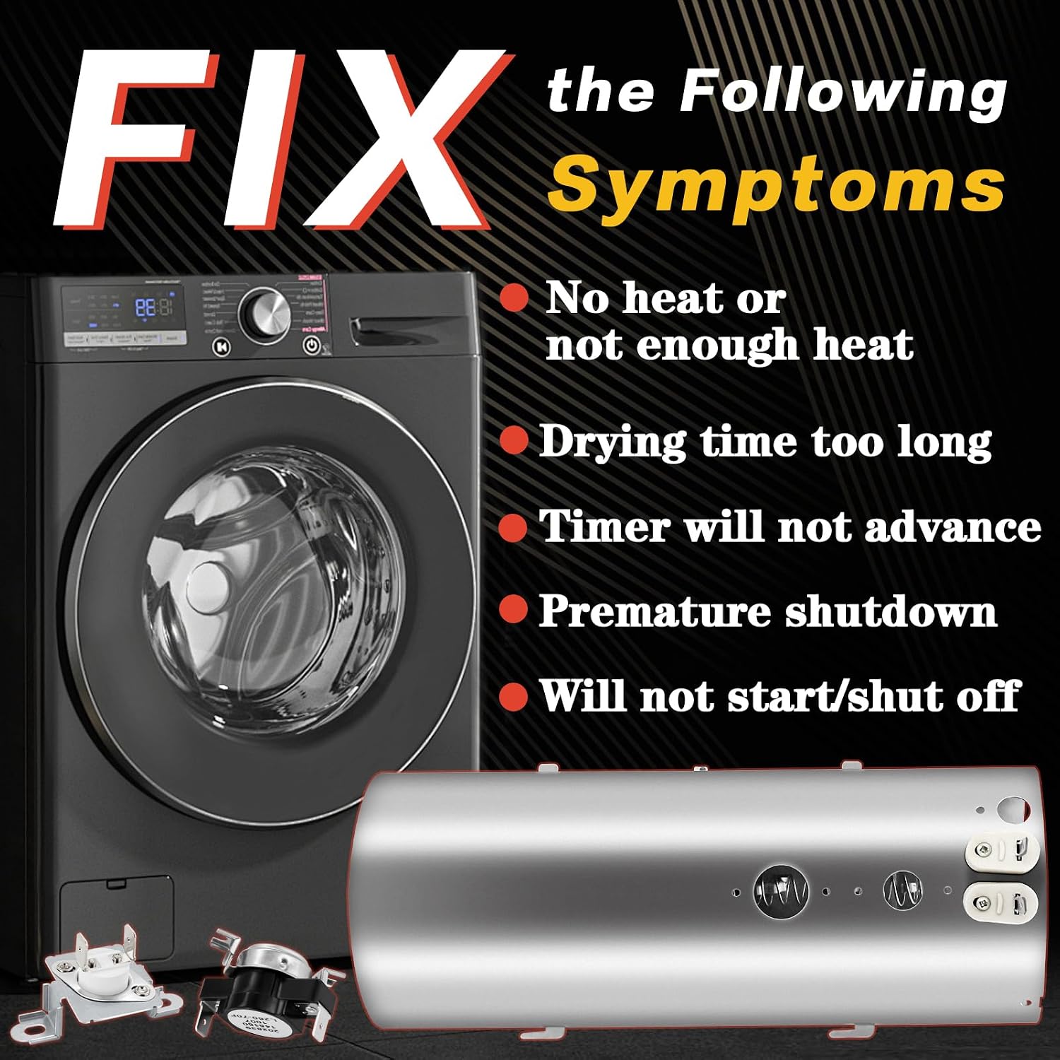 Thumbnail 6 de Bakaoof Dryer Heating Element Kit, 240V 4700W with Thermostat and Fuse