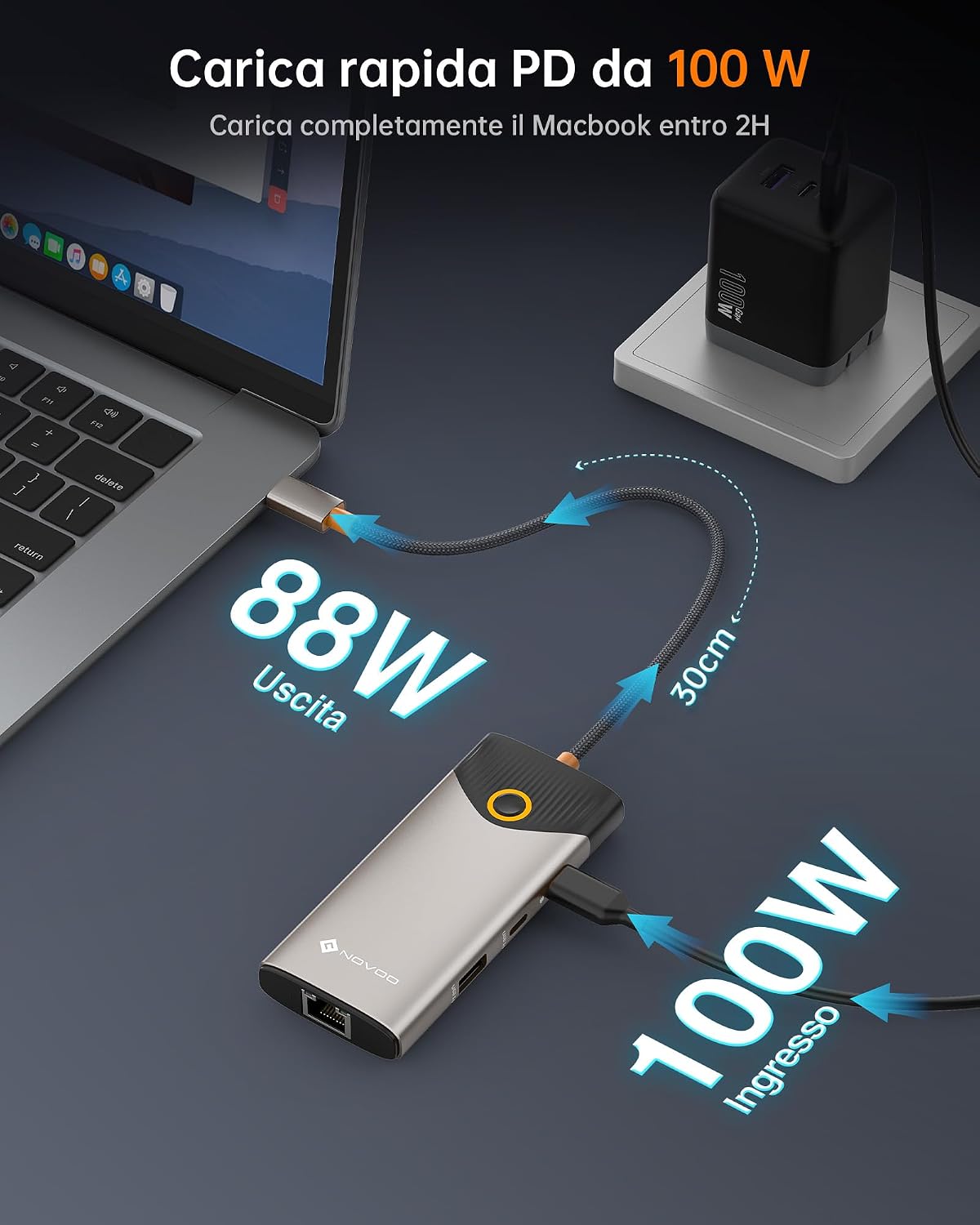 Thumbnail 6 de NOVOO USB C Hub 7‑in‑1 4K HDMI 60Hz 100W
