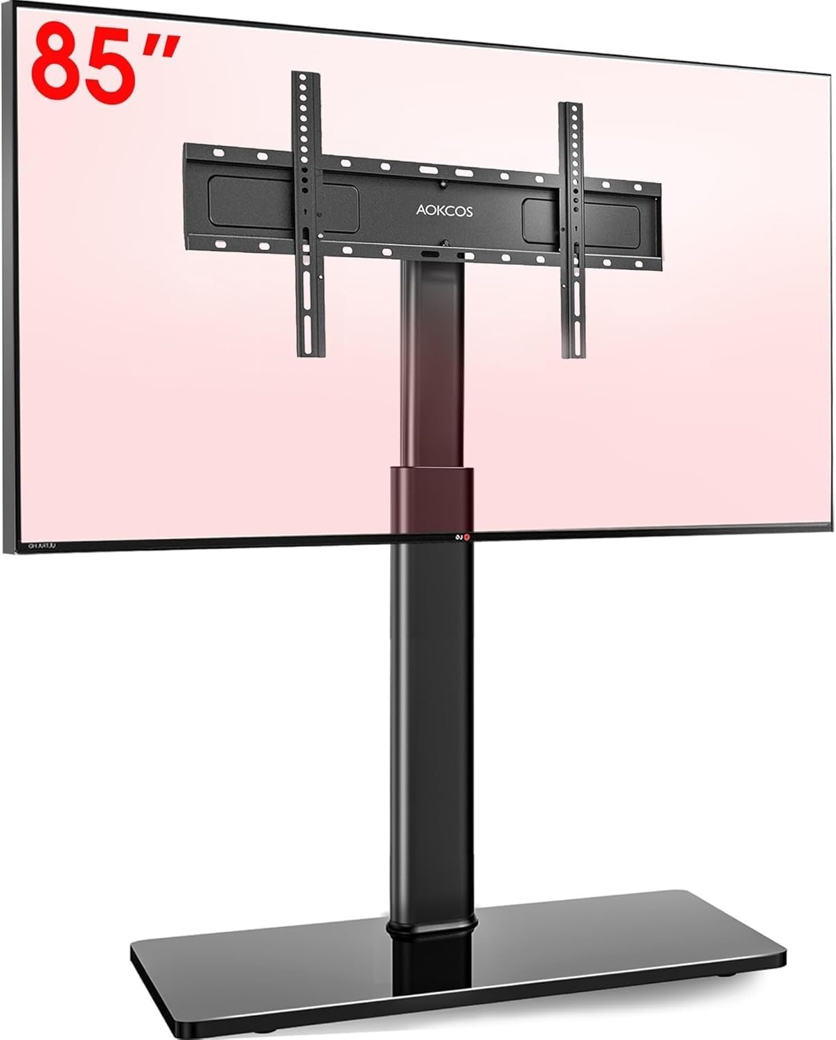 Detalle de AOKCOS TV Ständer Bodenständer – Höhenverstellbar 1,6 m, Neig- und Schwenkbar, VESA 600x400, max 50 kg