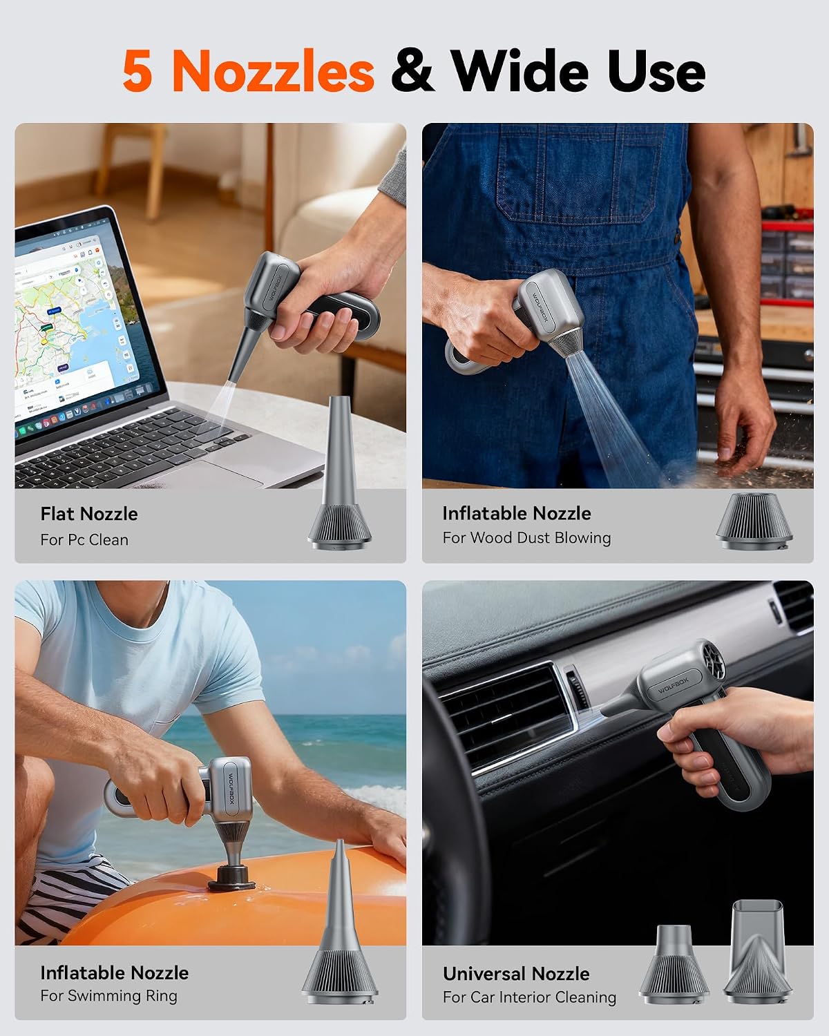 Thumbnail 6 de WOLFBOX MF70 Compressed Air Duster – 110000RPM, Extended Run Time Edition