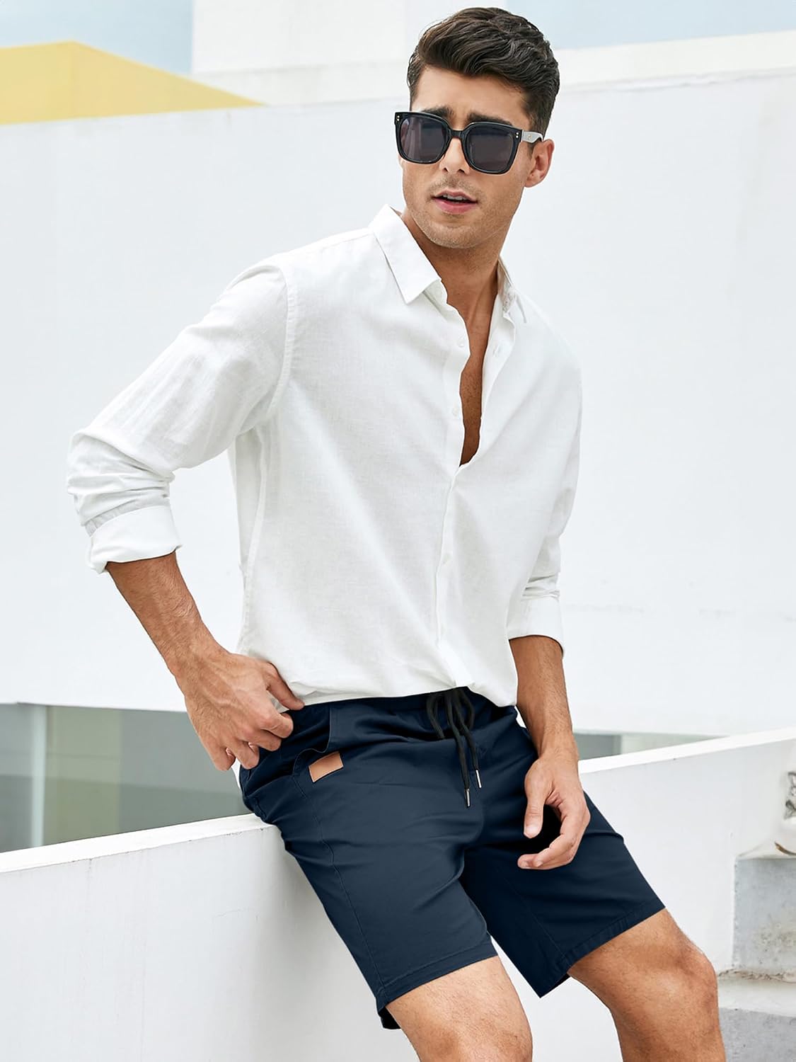 Thumbnail 3 de JMIERR Kurze Hosen Herren – Sommer-Chino aus Baumwolle mit elastischer Taille