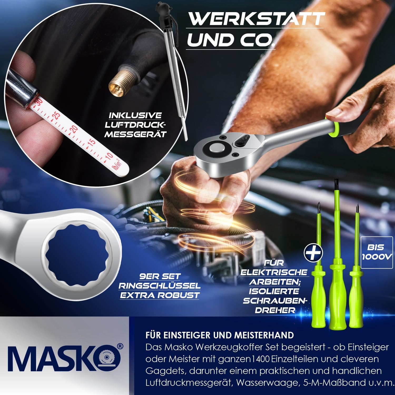 Thumbnail 4 de MASKO Werkzeugkoffer 1400-teilig Profi-Set