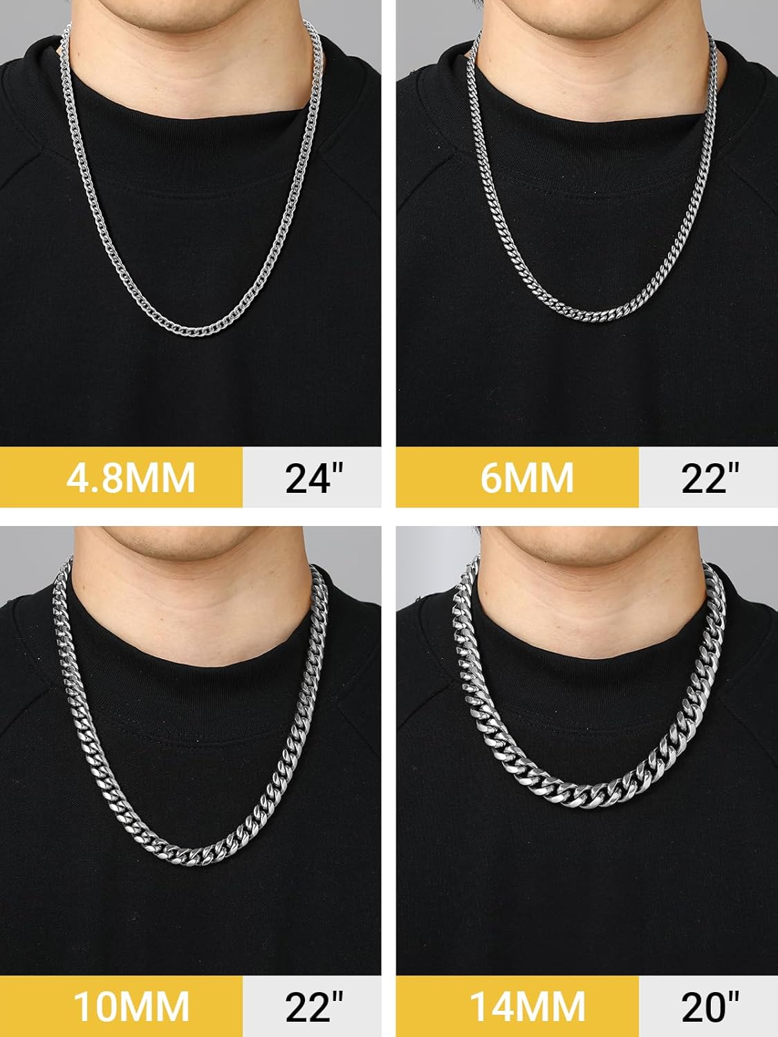 Thumbnail 4 de PROSTEEL Collana Uomo a Catena Cubana Barbazzale Grande Robusta – lunghezze 35–75 cm