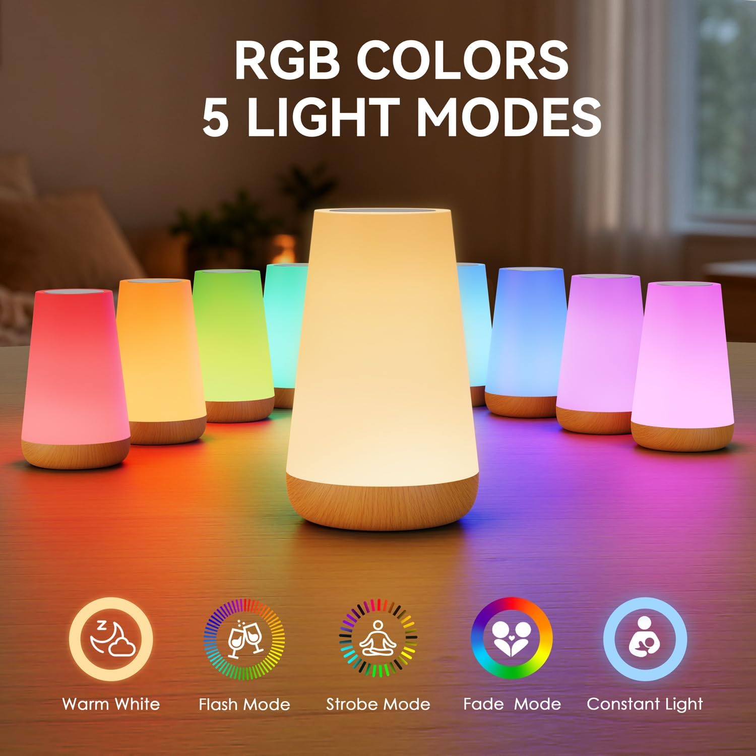 Detalle 2 de Auxmir Night Light 2500mAh LED touch lamp