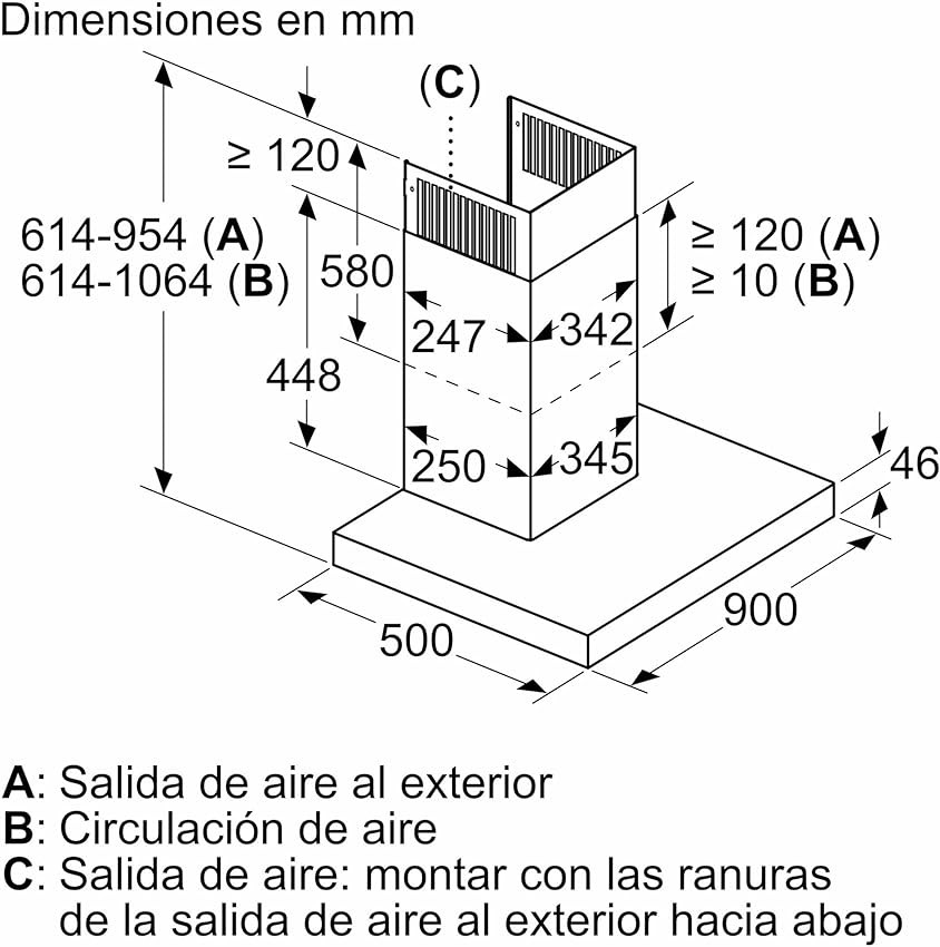 Thumbnail 1 de Balay 3BC997GX Campana de Pared 90cm Acero Inoxidable 🏠