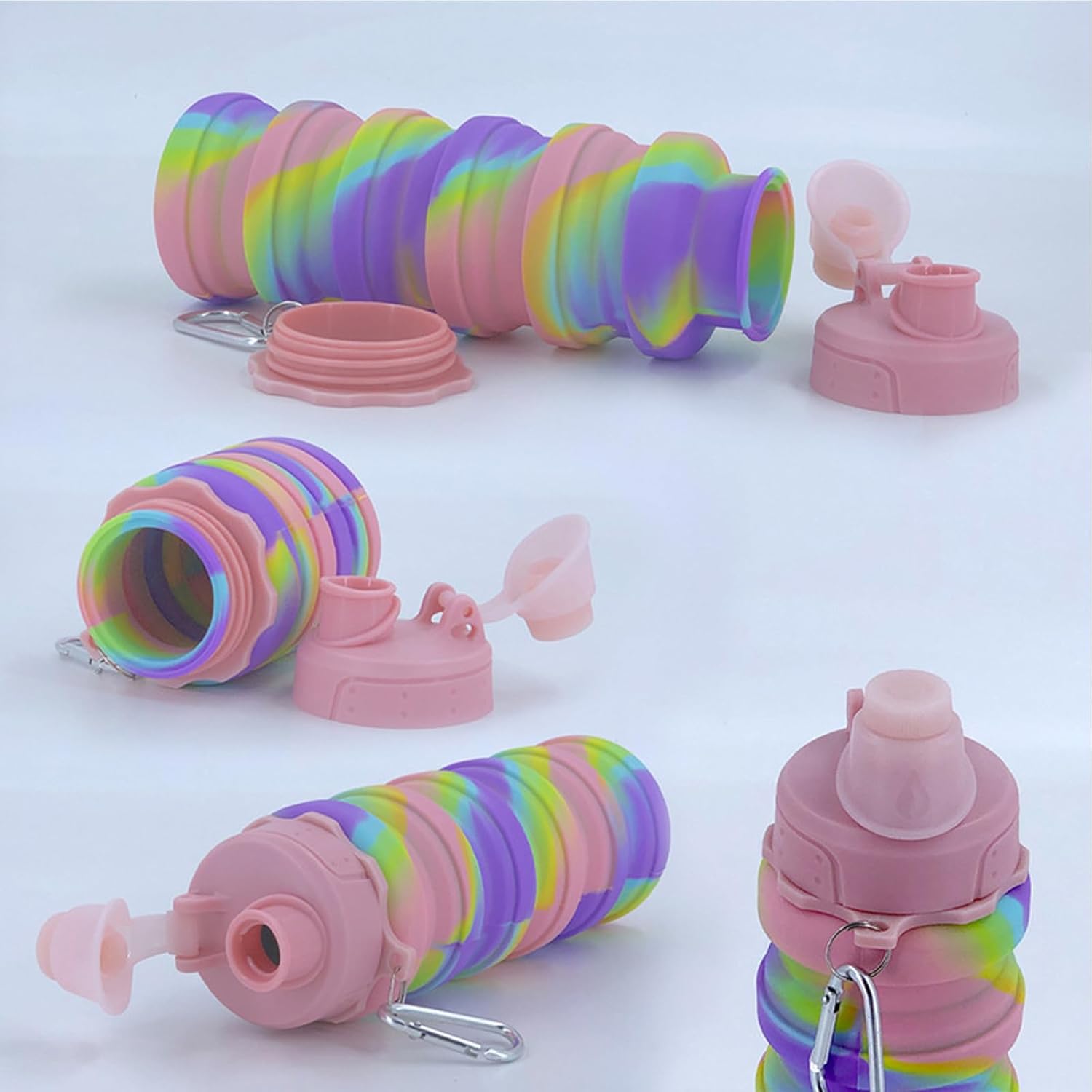 Thumbnail 5 de YCTMALL Collapsible Silicone Water Bottle 500ml with Mountaineering Buckle – Travel-Friendly, Reusable