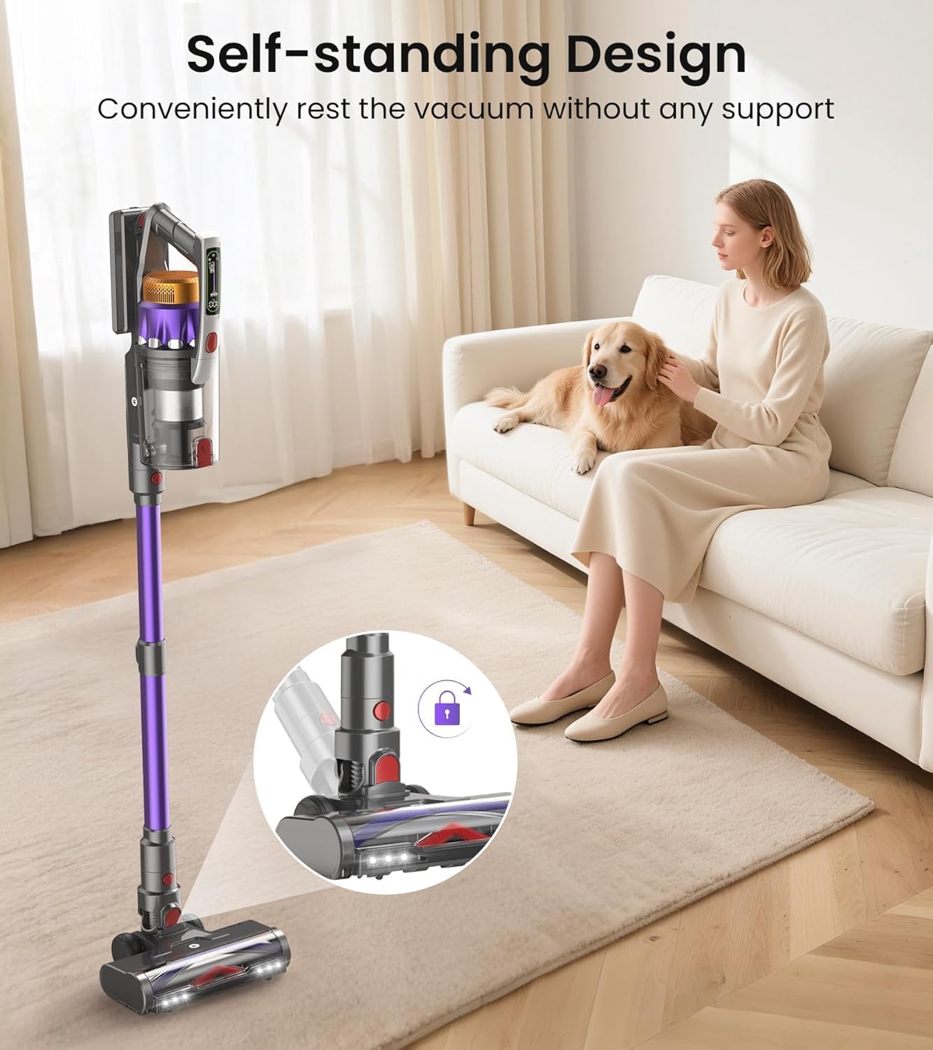 Thumbnail 3 de NADALY Cordless Vacuum Cleaner: 580W, 65-Minute Run Time, Self-Standing Stick Design