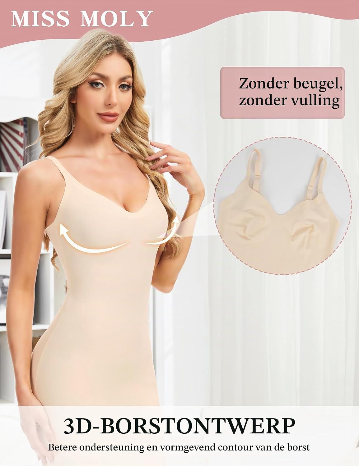 Thumbnail 2 de MISS MOLY corrigerende onderjurk met bandjes en naadloze vorm