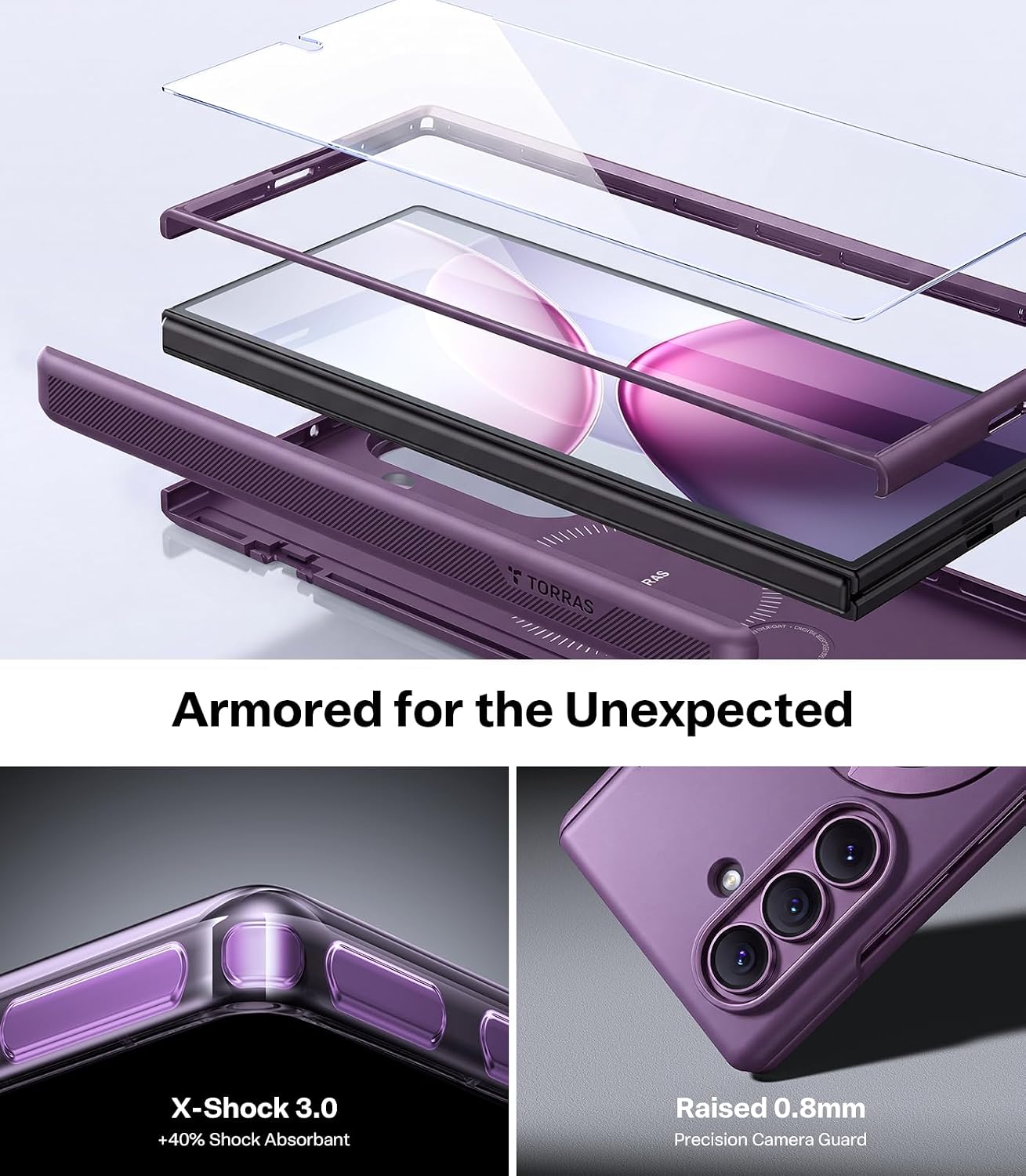 Detalle de TORRAS 360 Spin Magnetic Stand Case for Galaxy Z Fold 8 Ultra, MagSafe Compatible