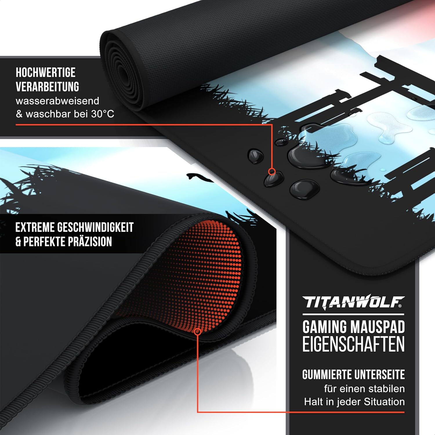 Thumbnail 2 de Titanwolf XXL Speed Gaming-Mauspad „Japan Sunset“ (900 x 400 mm, 3 mm)