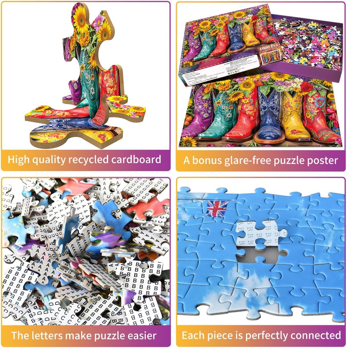 Detalle de 1000 Piece Flower Boots jigsaw puzzle