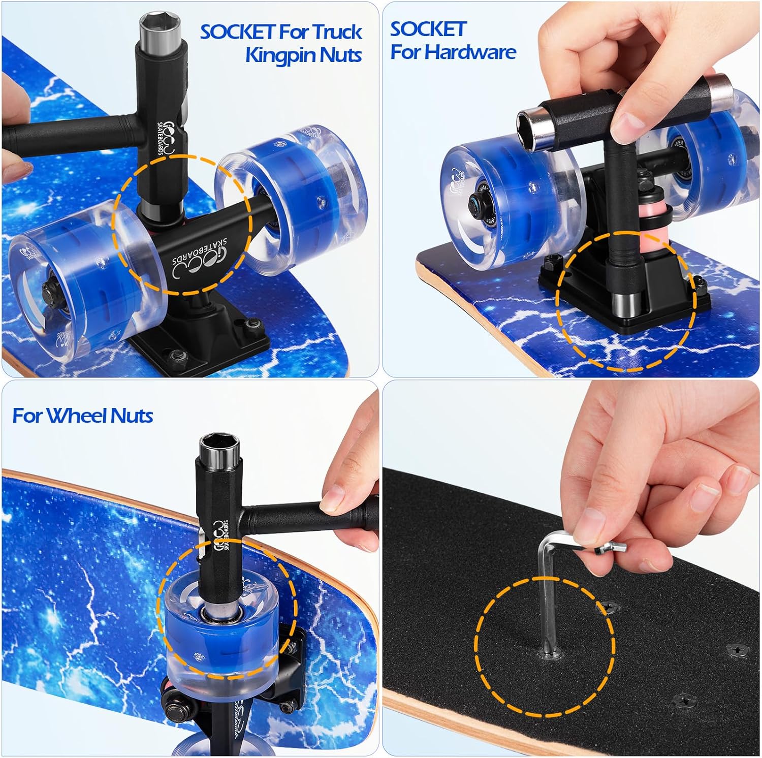 Detalle 1 de GIEEU Skateboard 22 Zoll für Anfänger