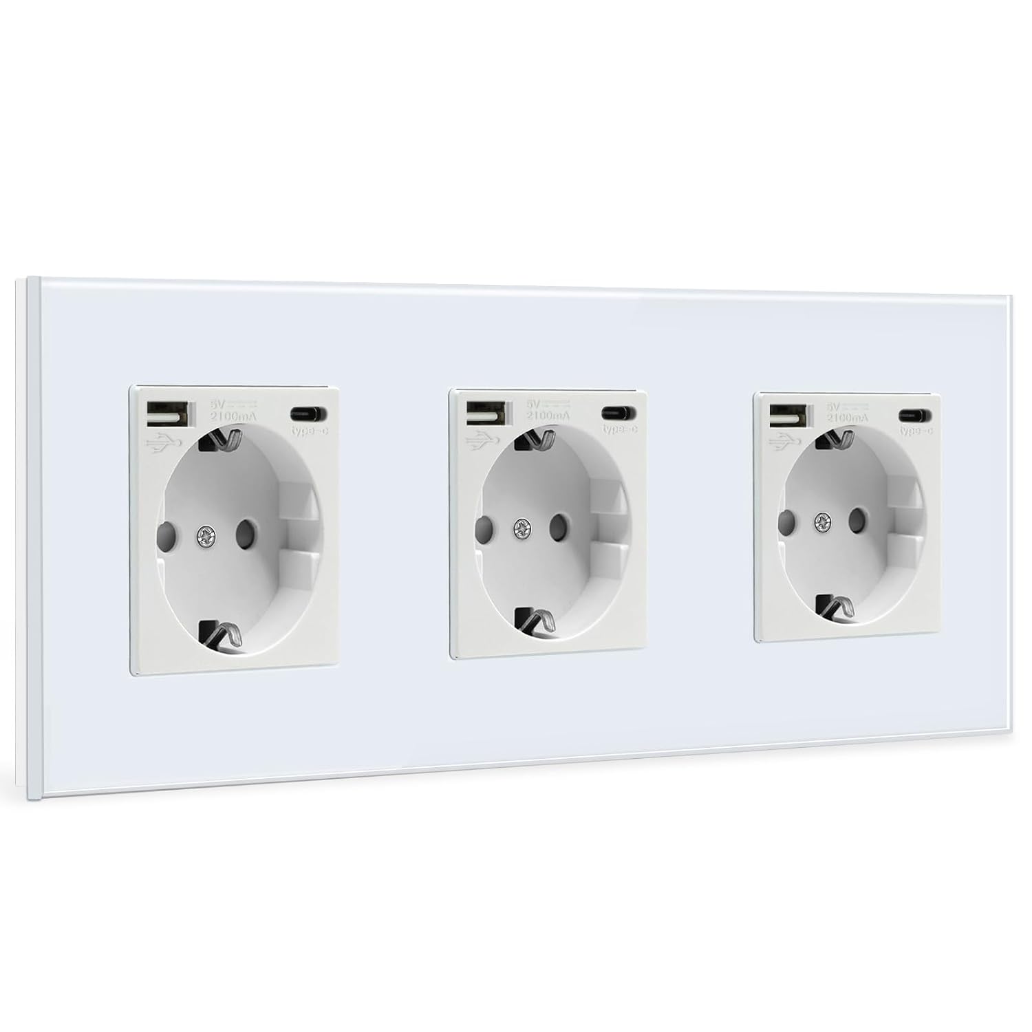 Detalle de BSEED Triple Enchufe de Pared USB 2,1A
