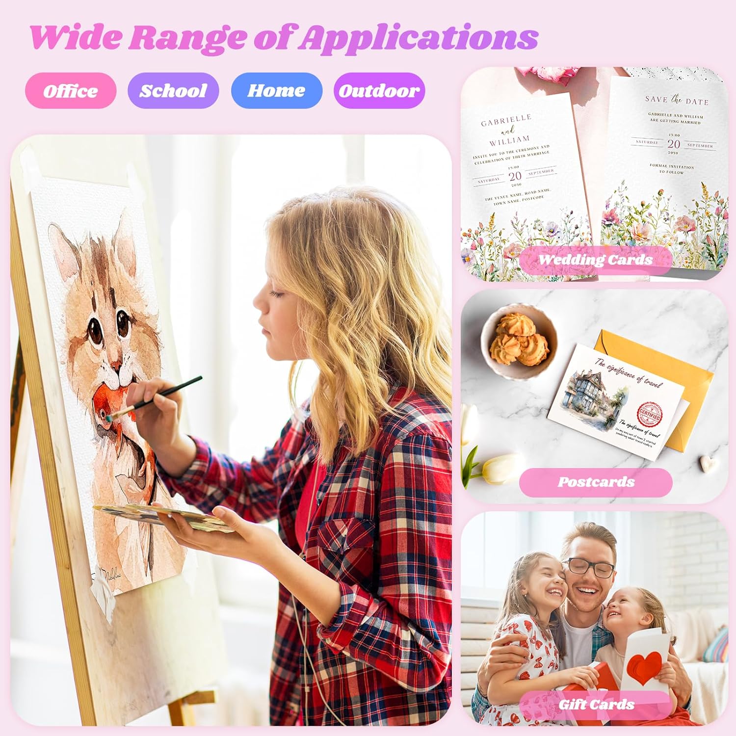 Thumbnail 5 de 100 Sheets Watercolor Paper 5"x7" 140lb Cold Pressed 🎨