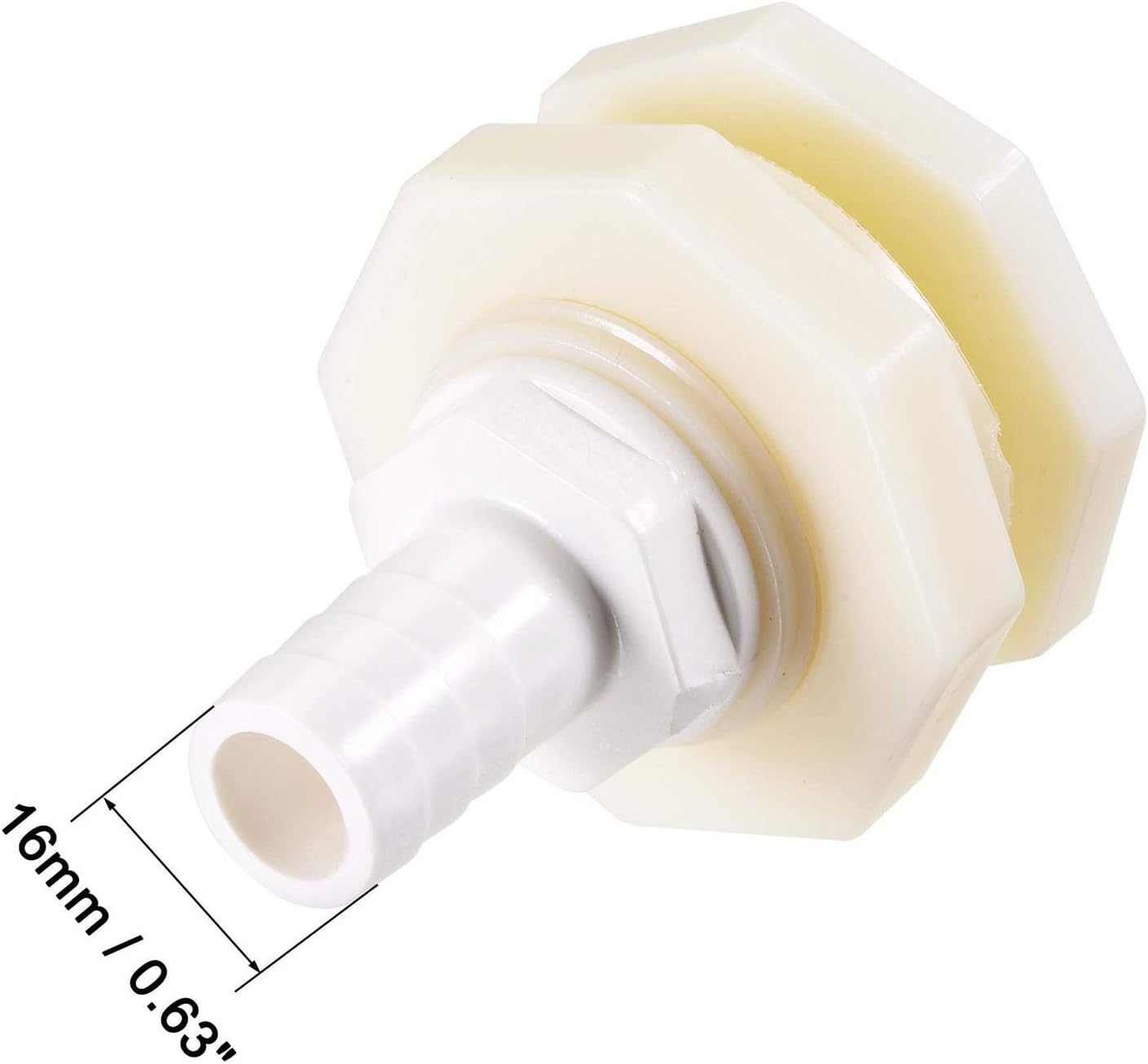 Detalle 2 de Recogwood 4-pack Bulkhead Fitting Adapter (G3/4 female to 16mm barbed, ABS) for tanks and aquariums