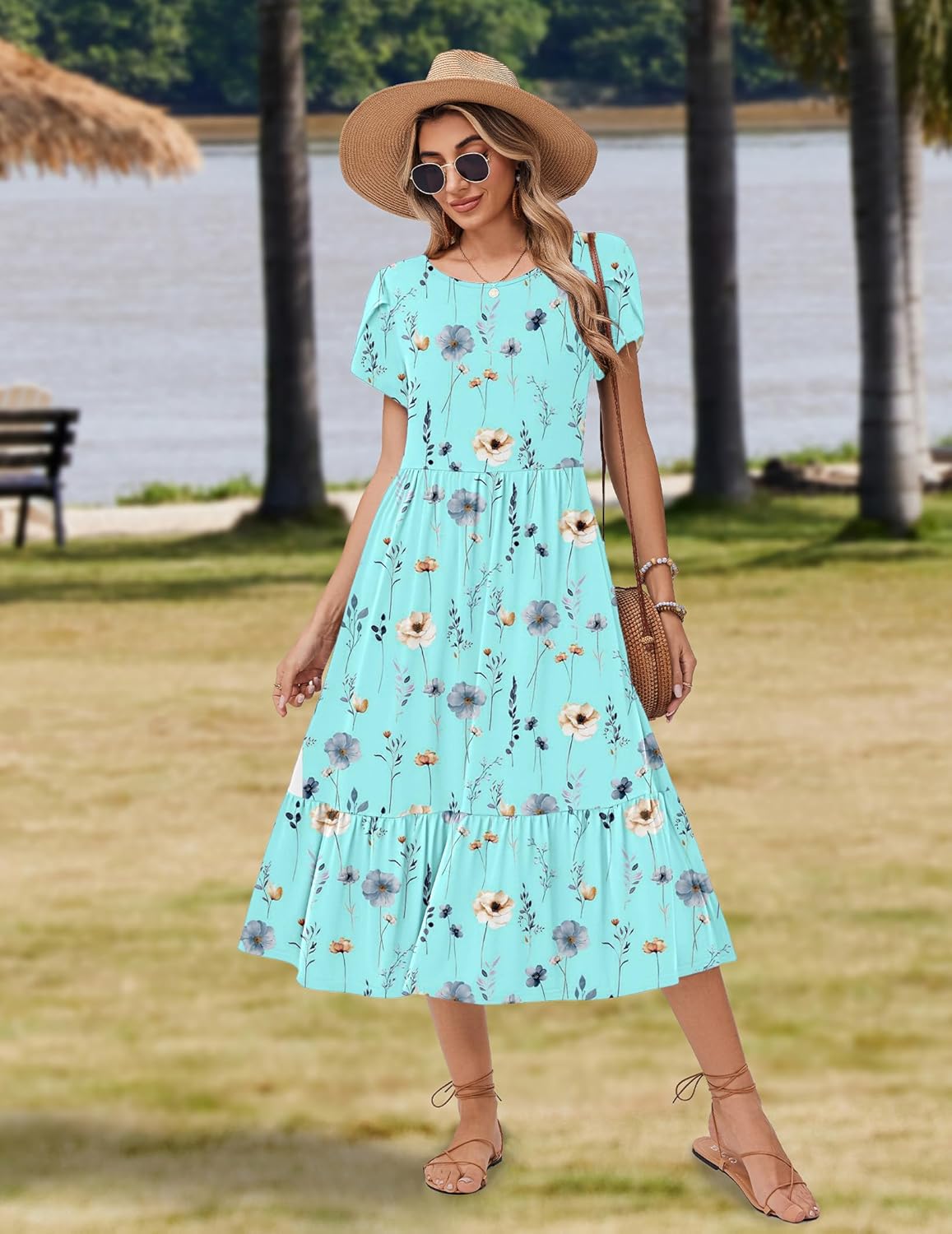 Thumbnail 2 de Zeagoo Women Summer Midi A-Line Dress with Pockets — Flowy Tiered Beach Sundress (2026 Vacation Ready)