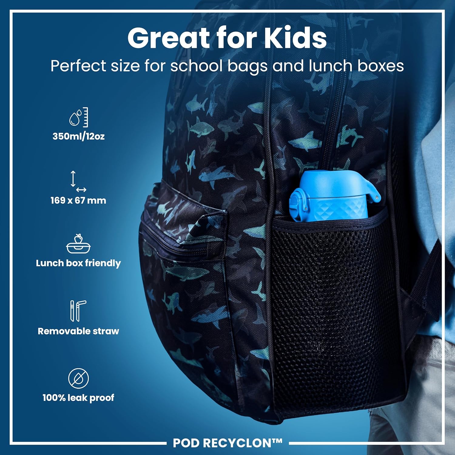 Thumbnail 1 de Ion8 Water Bottle: Leak-Proof BPA-Free Kids Bottle with Straw and Triple Lock Lid