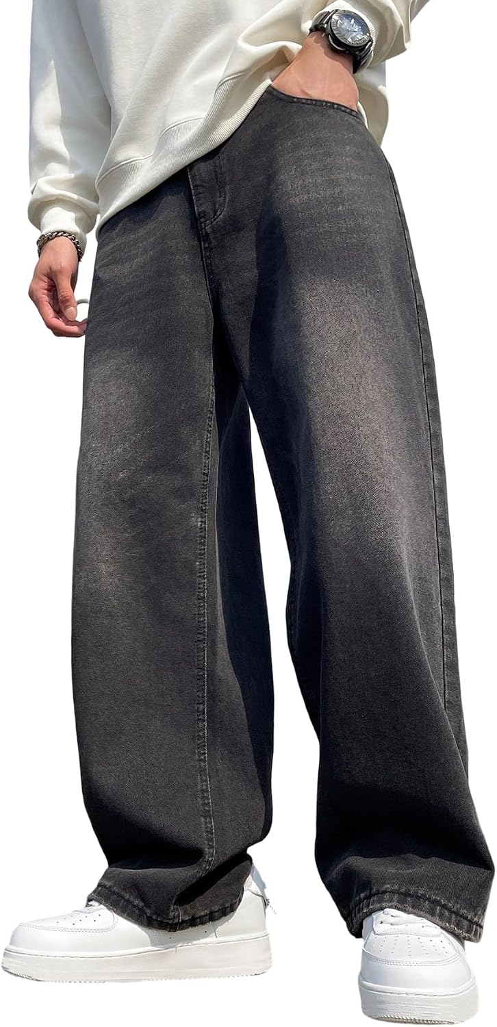 Detalle de Zewool Herren Baggy Hip Hop Jeans – Weite Beinform Streetwear, Lässige Passform
